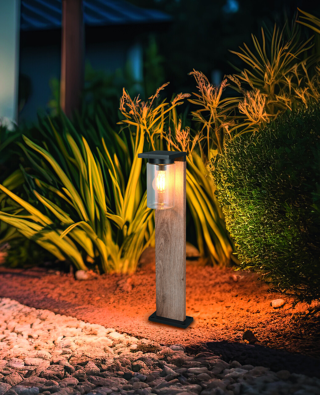 Lampadar de exterior Ardila, TRIO, 16x65 cm, 40W, 1x E27, aluminiu, natur/negru - imagine 7
